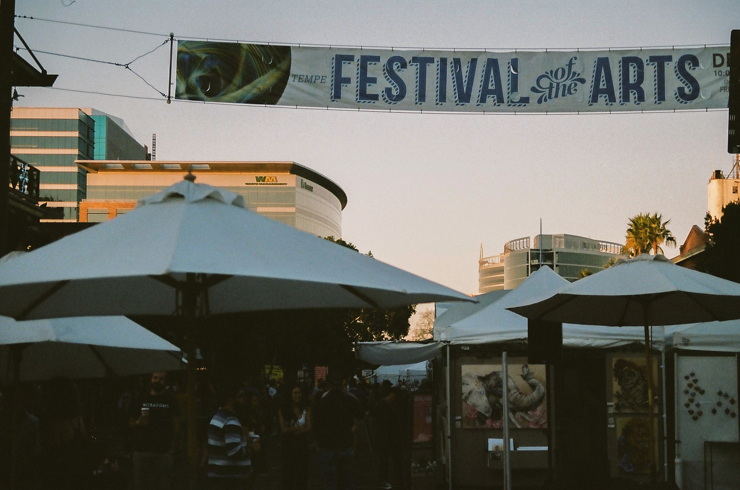 Vendors lined up on Mill Avenue at Tempe's Festival of the Arts in December 2021.