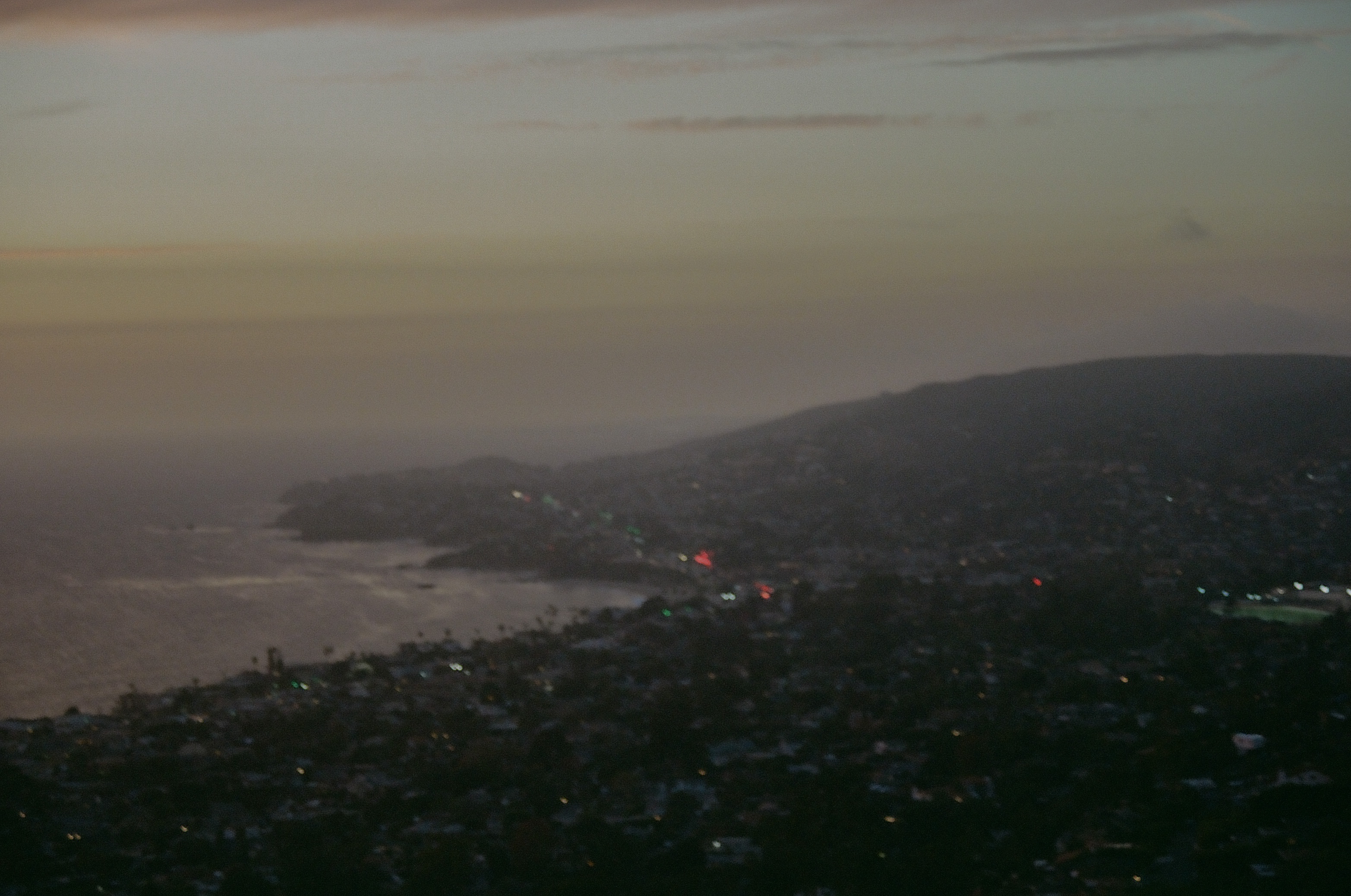 Overlook of Laguna Beach as the sun sets.