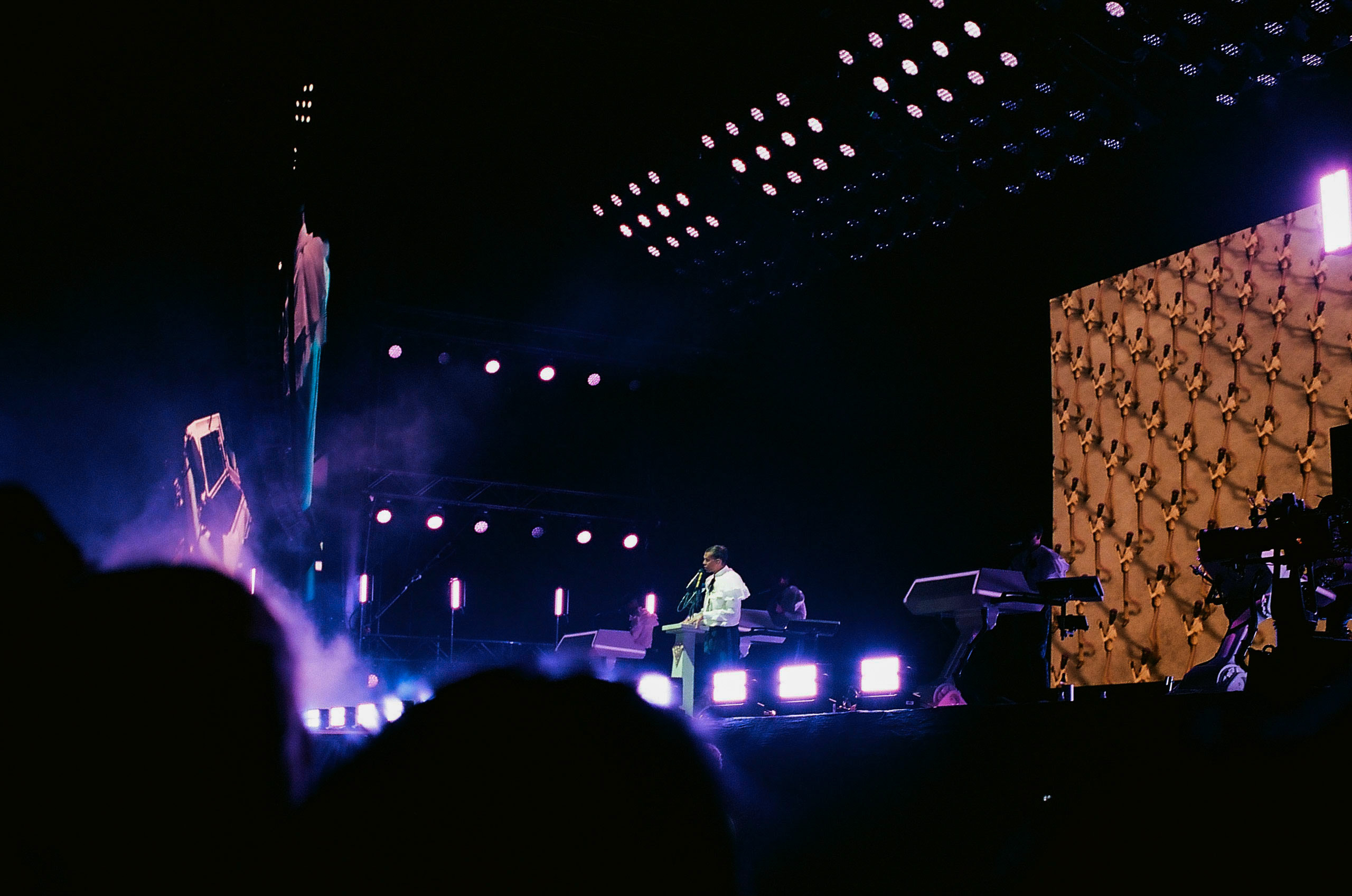 Stromae performing at the Outdoor Theatre on Day 2 of Coachella Valley Music and Arts Festival 2022.