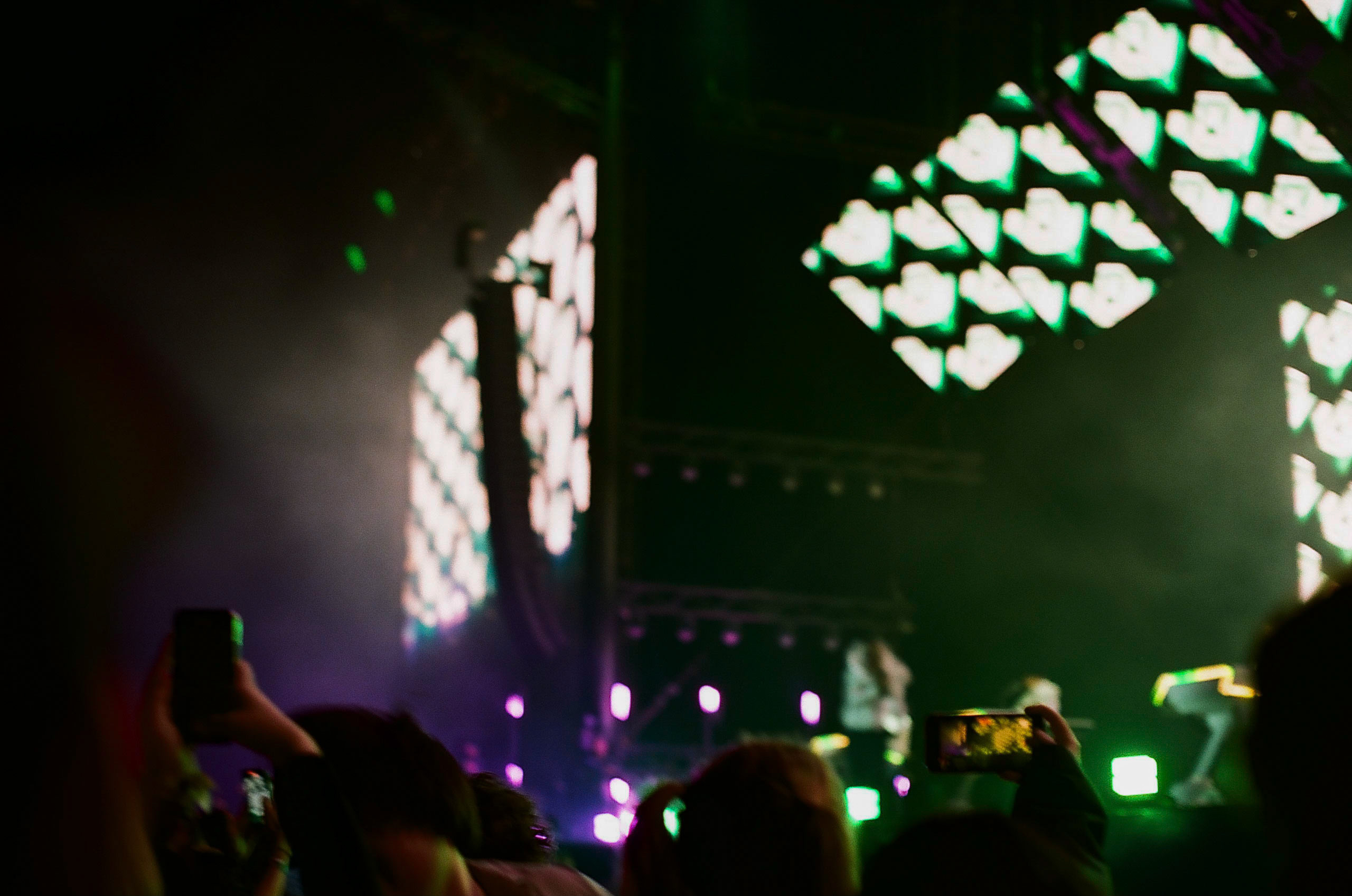 Fans using their phones to record Stromae's performance at the Outdoor Theatre on Day 2 of Coachella Valley Music and Arts Festival 2022.