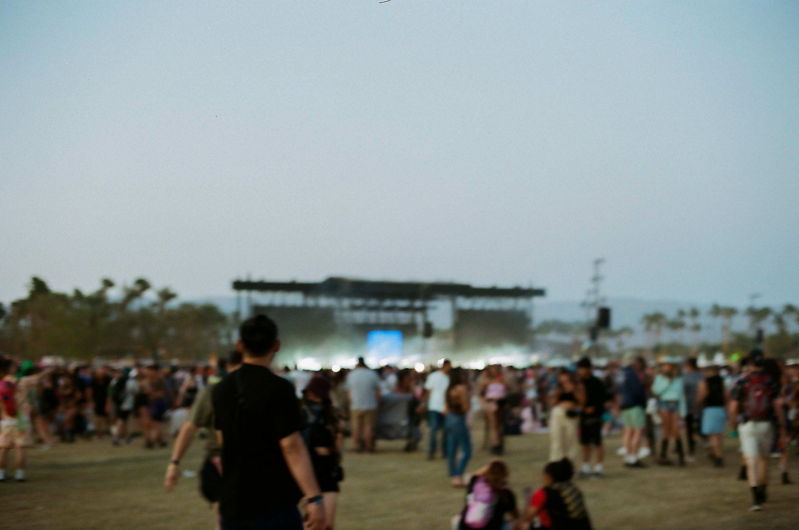 The crowd gathering at the Outdoor Theatre at Coachella Valley Music and Arts Festival 2022.